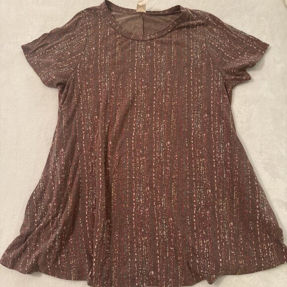 Sew In Love Top Sz M Women’s Artsy Boho Tunic Top Brown Multicolored W/Pockets - Picture 9 of 12